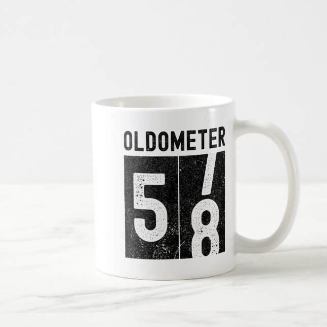 Oldometer 58th Birthday Funny Retro Turning 58 Yea Coffee Mug (Right)
