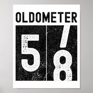 Oldometer 58th Birthday Funny Retro Turning 58 Yea Poster