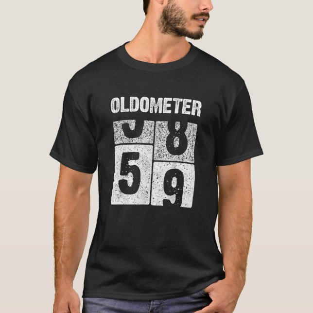 Oldometer 59 Years 59Th Birthday Gift Born In 1961 T-Shirt (Front)