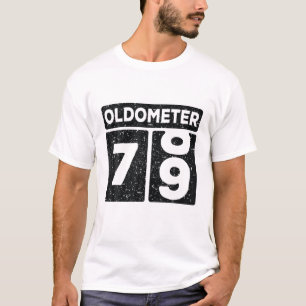 Oldometer 78-79 Years Old Funny 79Th Birthday Men T-Shirt
