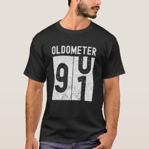 Oldometer 91st Birthday  Retro Turning 91 Years Ol T-Shirt