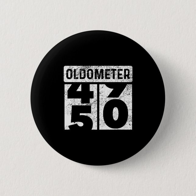 Oldometer Odometer Funny 50th Birthday Gift 50 Yrs 2 Inch Round Button (Front)