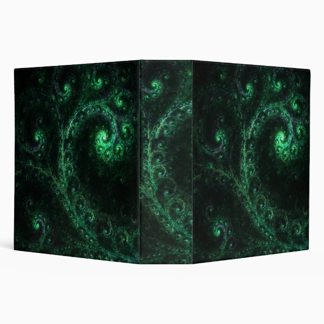 OldOnes Green and Black Spiral Fractal Binder (Background)