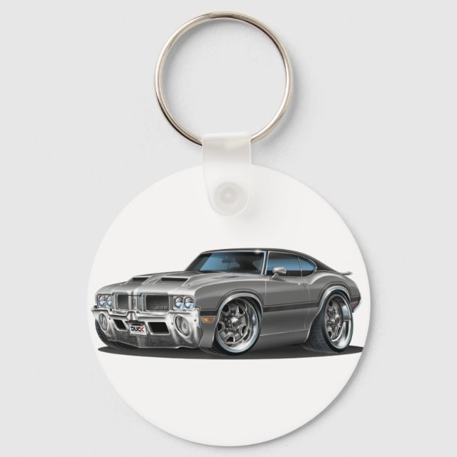 Olds Cutlass 442 Grey Car Keychain (Front)