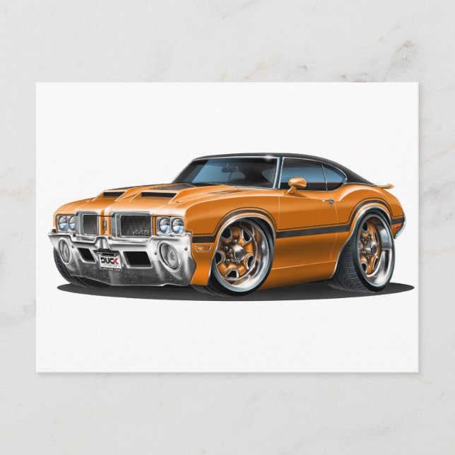 Olds Cutlass 442 Orange Car Postcard (Front)