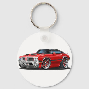 Olds Cutlass 442 Red Car Keychain