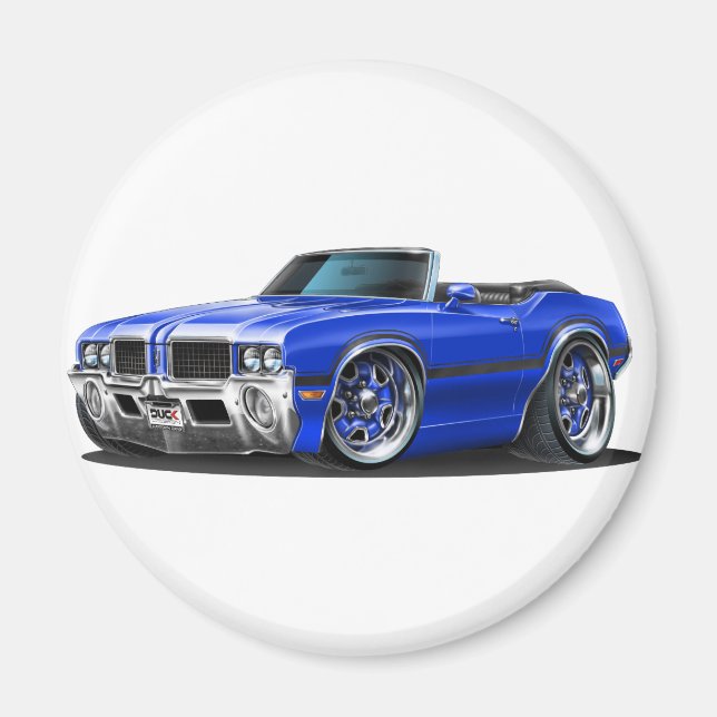 Olds Cutlass Blue Car Magnet (Front)