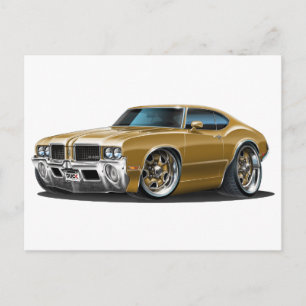 Olds Cutlass Brown Car Postcard