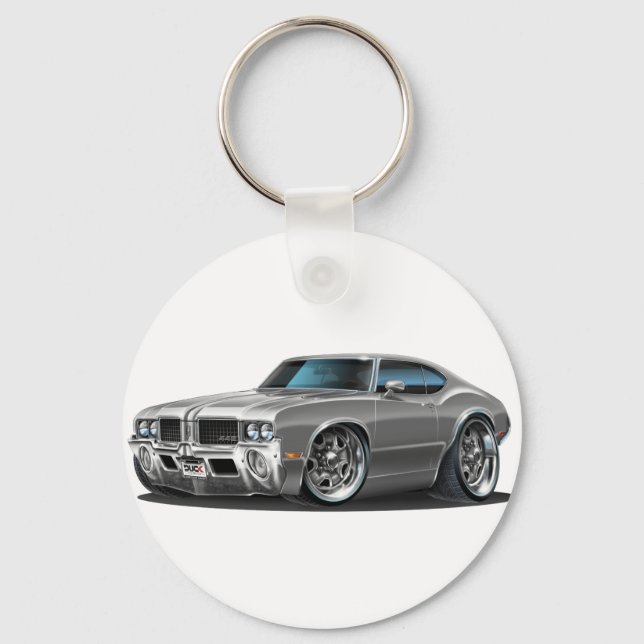 Olds Cutlass Grey Car Keychain (Front)