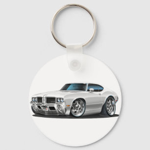 Olds Cutlass White Car Keychain