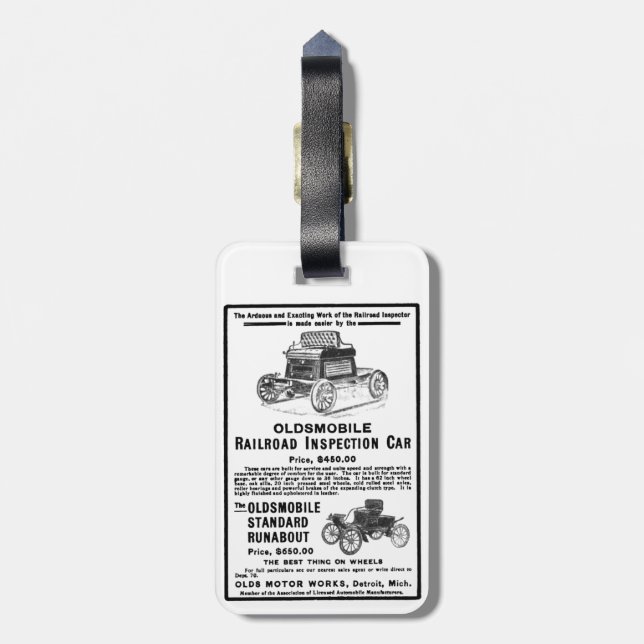 Olds Railroad Inspection Car Luggage Tag (Back Vertical)