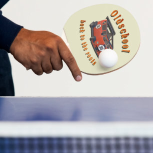 Oldschool Car Ping Pong Paddle Retro Design