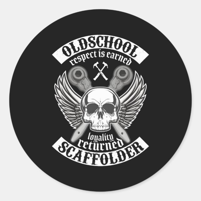Oldschool Scaffold Builder Classic Round Sticker (Front)