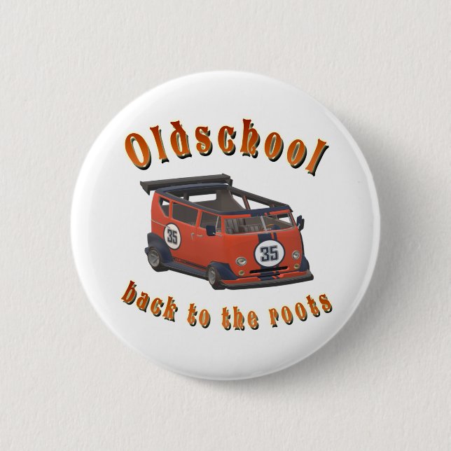 Oldschool Speed - ​Back to the roots! 2 Inch Round Button (Front)