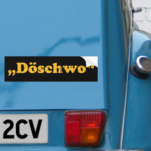 oldtimer 2cv Döschwo Typography Bumper Sticker