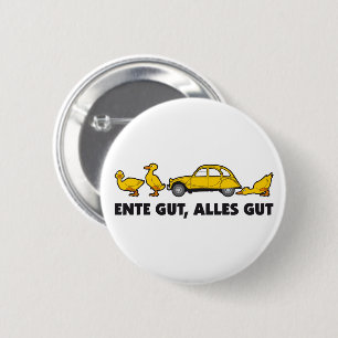 Oldtimer 2cv Farbe Gelb Ente gut Slogan 2 Inch Round Button