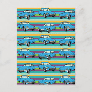 Oldtimer Citroen DS 19 Duo Buntes Postcard