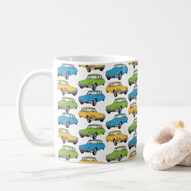 Oldtimer Citroen DS 19 Trio Coffee Mug (With Donut)