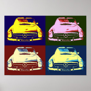 Oldtimer mercedes Collage Poster by N.P.