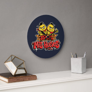 Ole mis huevos 2 large clock