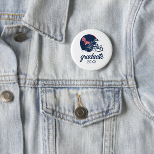Ole Miss Football Helmet   Dark Blue 2 Inch Round Button
