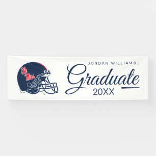 Ole Miss Football Helmet   Dark Blue Banner
