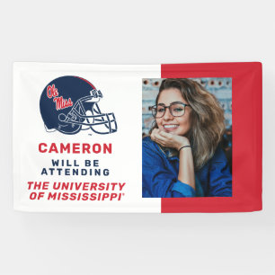 Ole Miss Football Helmet   Dark Blue Banner