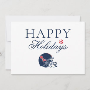 Ole Miss Football Helmet Dark Blue Holiday Card