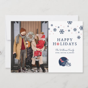 Ole Miss Football Helmet Dark Blue Holiday Card