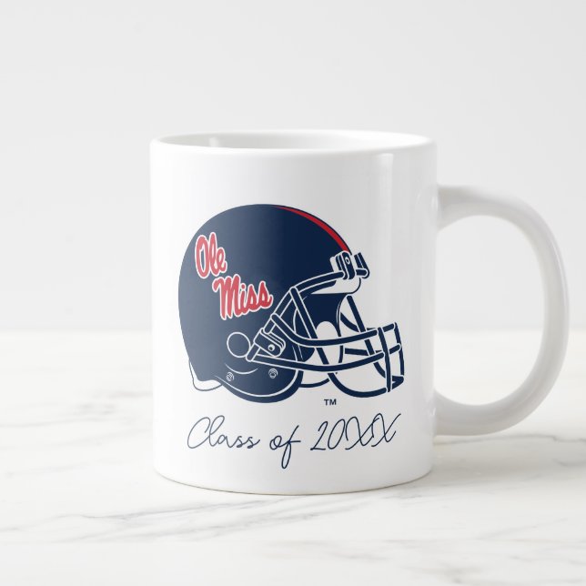 Ole Miss Football Helmet | Dark Blue Large Coffee Mug (Right)
