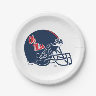 Ole Miss Football Helmet   Dark Blue Paper Plate