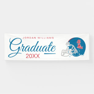 Ole Miss Football Helmet   Light Blue Banner