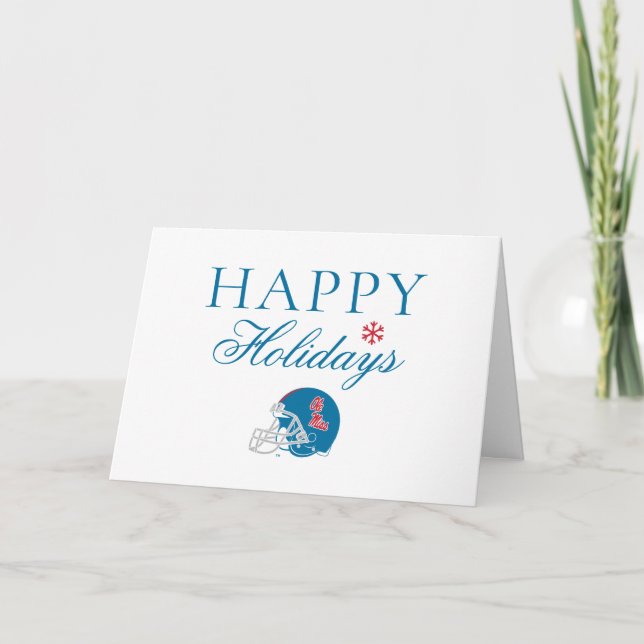 Ole Miss Football Helmet | Light Blue Card (Front)
