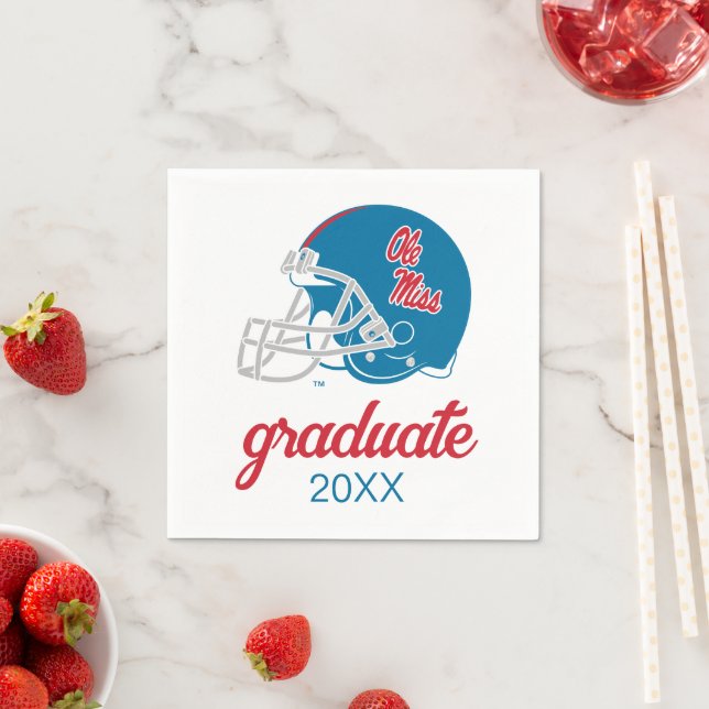 Ole Miss Football Helmet | Light Blue Napkin (Insitu)