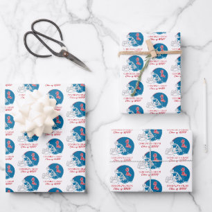 Ole Miss Football Helmet Light Blue Wrapping Paper Sheet