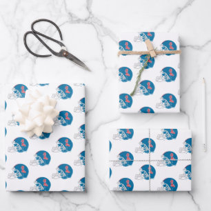 Ole Miss Football Helmet Light Blue Wrapping Paper Sheet