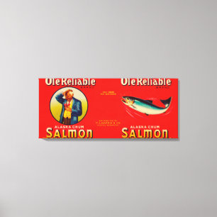 Ole Reliable Brand Salmon Label- Seattle, WA Canvas Print
