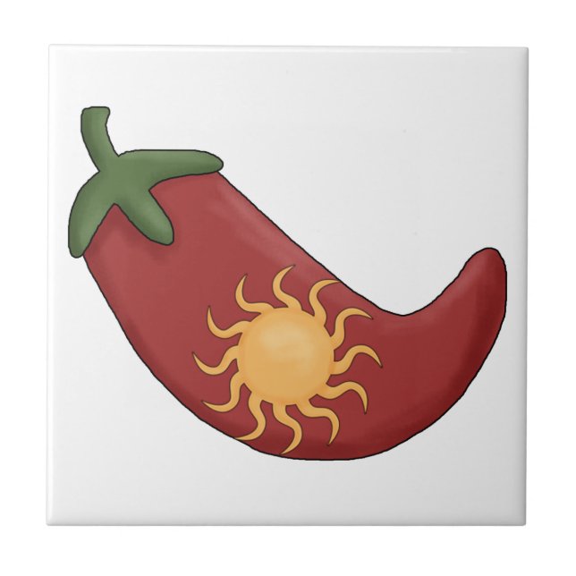 Ole! Sun Stuffed Red Chili Pepper - Chile Relleno Tile (Front)