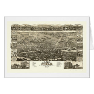 Olean, carte panoramique de NY - 1882