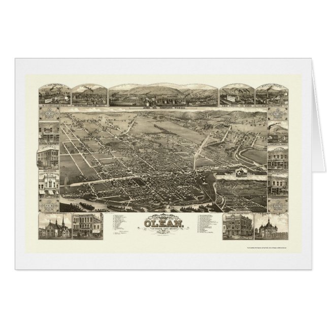 Olean, NY Panoramic Map - 1882 (Front Horizontal)