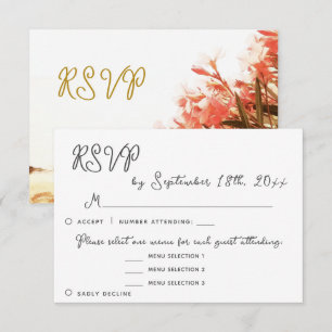 Oleander Floral Menu Choices RSVP Wedding Reply