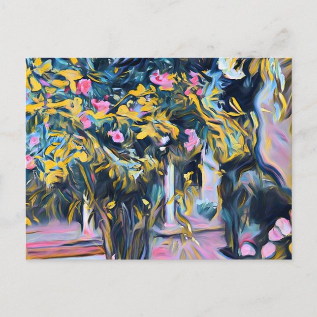 Oleander trees, the courtyard postcard (Front)