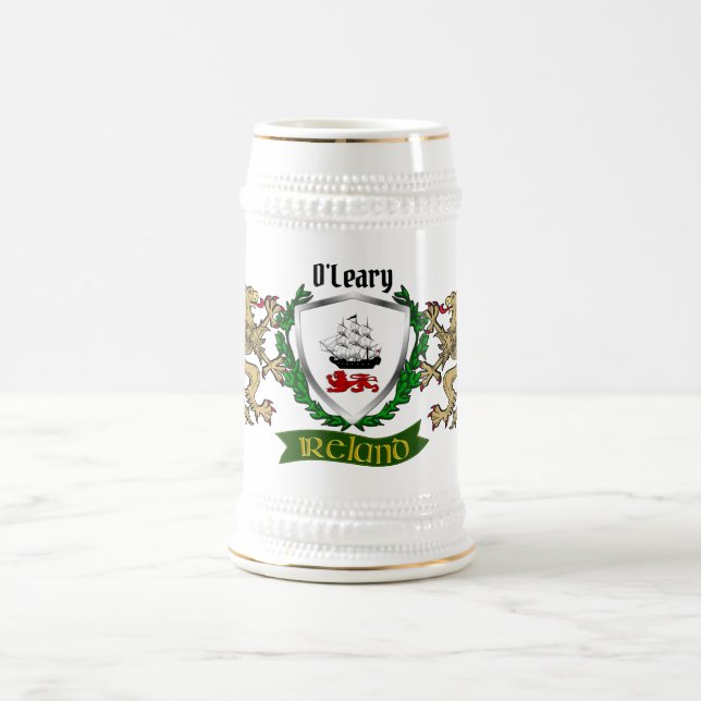 O'Leary/Leary Irish Shield Beer Stein (Center)