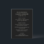 Olga Black Modern Wedding Menu<br><div class="desc">Modern wedding menus featuring a clean and simple design with bold fonts.</div>