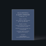 Olga Navy and Cream Modern Wedding Menu<br><div class="desc">Modern wedding menus featuring a clean and simple design with bold fonts.</div>
