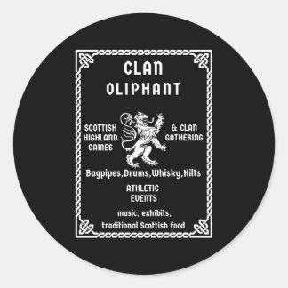 Oliphant Scottish Clan Descendant Classic Round Sticker