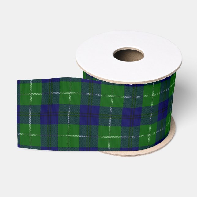 Oliphant tartan blue green plaid grosgrain ribbon (Spool)