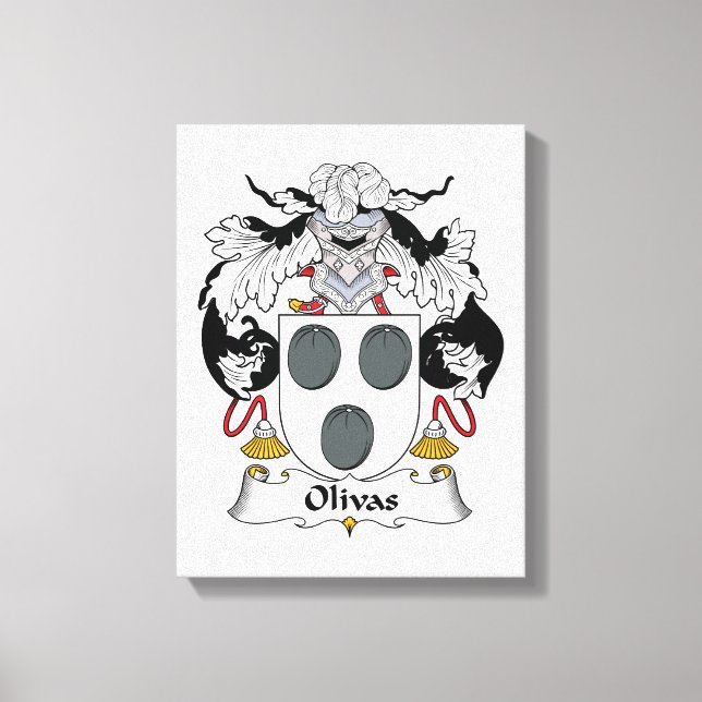 Olivas Family Crest Canvas Print (Front)
