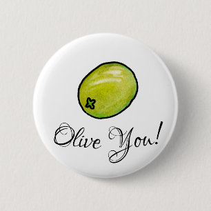 Olive 2 Inch Round Button
