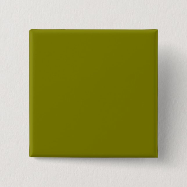 Olive 808000 Solid Colour Design 2 Inch Square Button (Front)